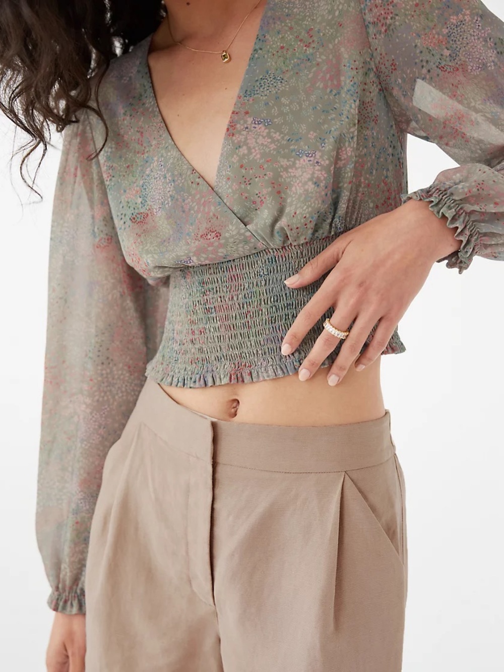 Wilfred | Genoa Blouse Size Small Floral Green Aritzia